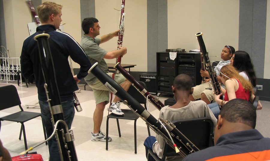 students seated with instruments
