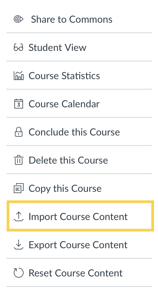 Import course content button