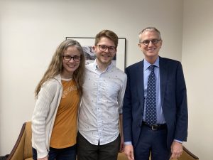 Tanner West '18 BM with Dr. Abigail Pack and Dean bruce mcclung