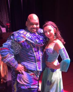 J. Andrew Speas ('21 BFA Theatre) as Genie with Caro Daye Attayek in a vacation swing role