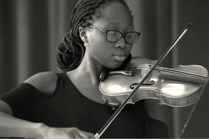 student with violin