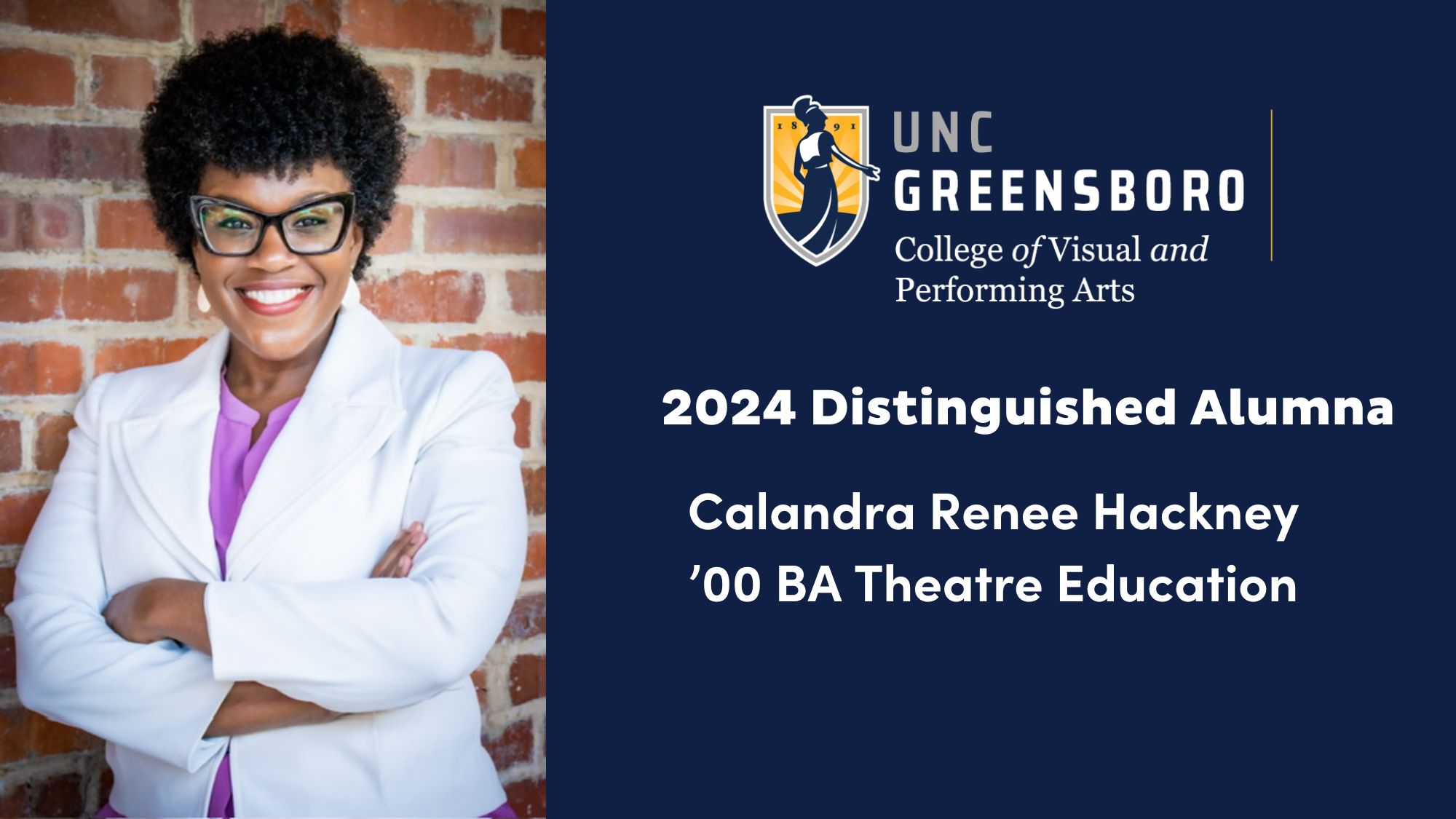 Featured Image for Calandra hackney named distinguished alumna for school of theatre