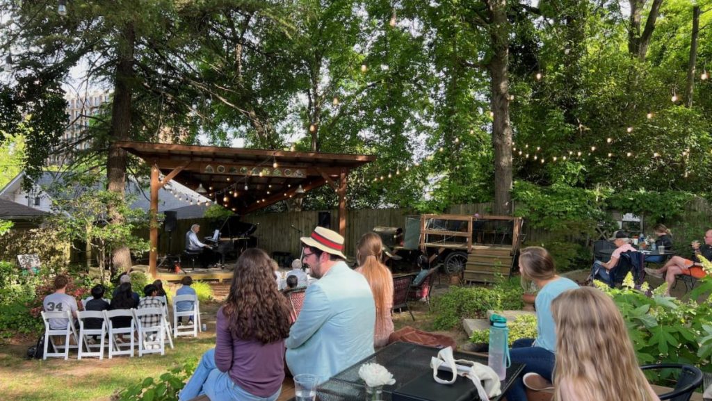 Piano students playing at Brews-keys