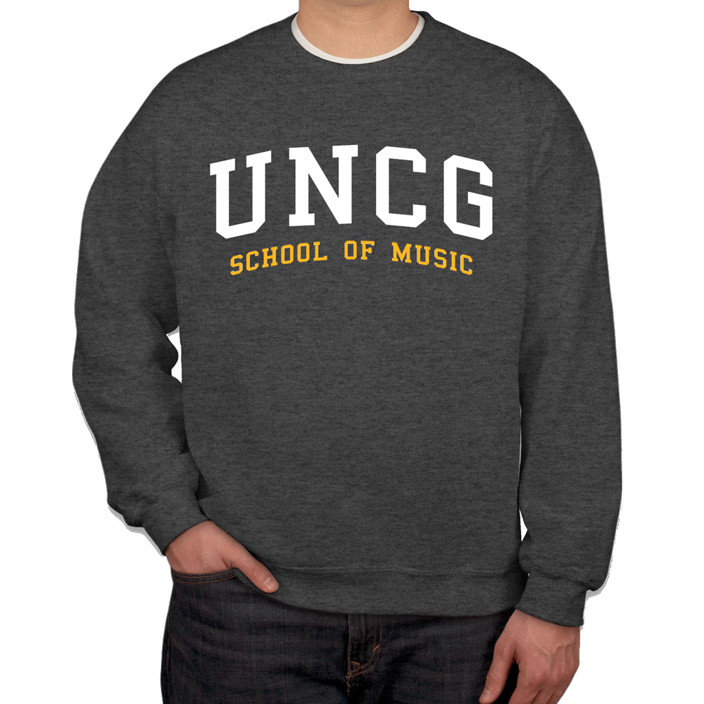 Dark Heather Crewneck Sweatshirt, UNCG School of Music