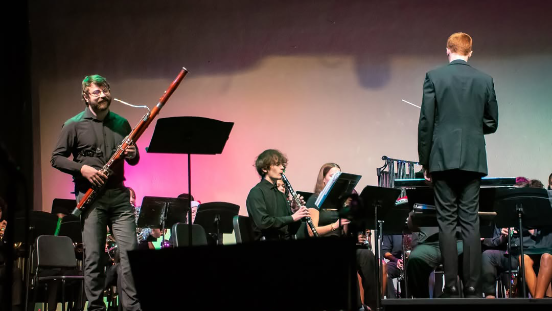 Ryan Reynolds with the Jordan High School Bands