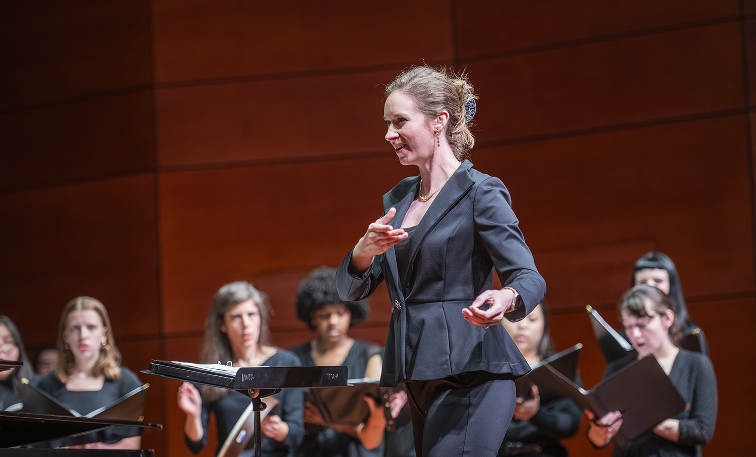 University Chorale concert in Tew Recital Hall, Kari Adams