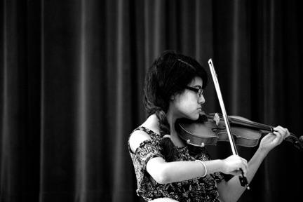 student with violin